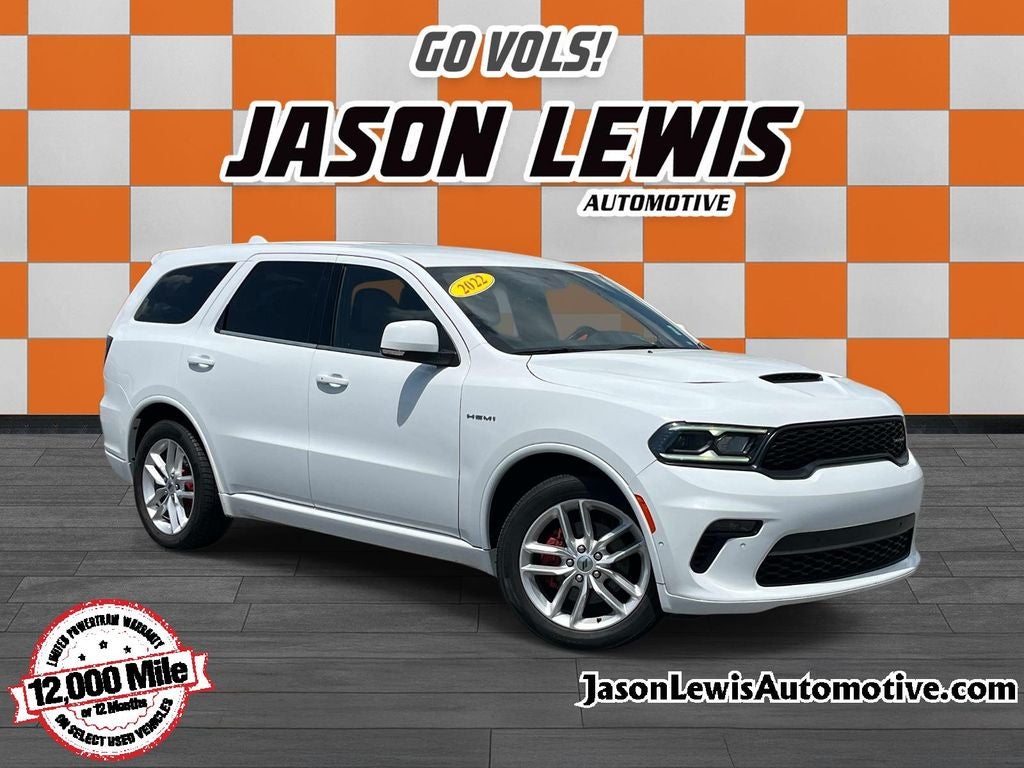 2022 Dodge Durango R/T in White — front three-quarter view