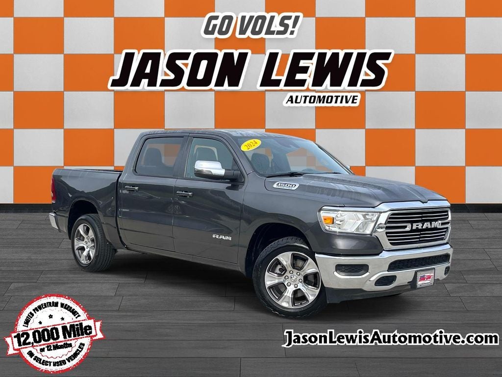 2024 RAM 1500 Laramie in Crystal Metallic — front three-quarter view