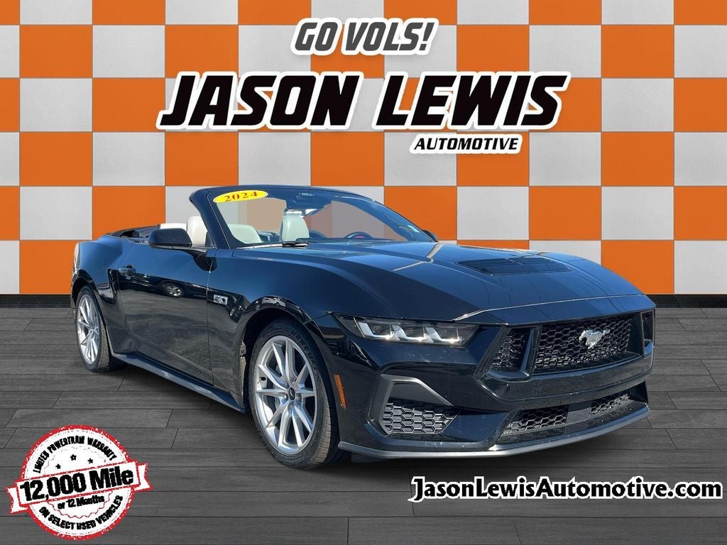 2024 Ford Mustang GT Premium in Shadow Black — front three-quarter view
