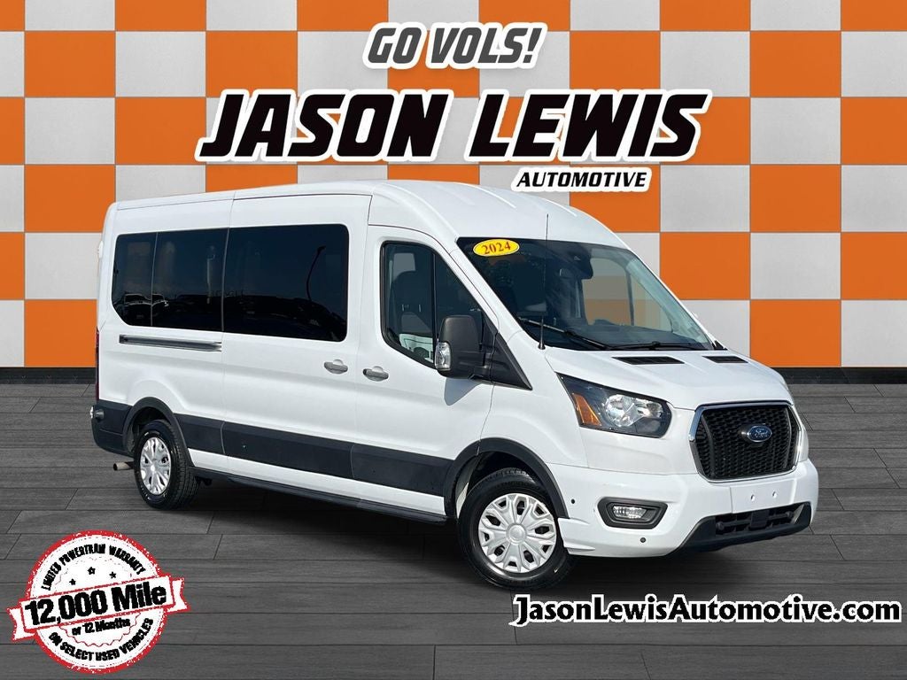 2024 Ford Transit-350 XLT in Oxford White — front three-quarter view