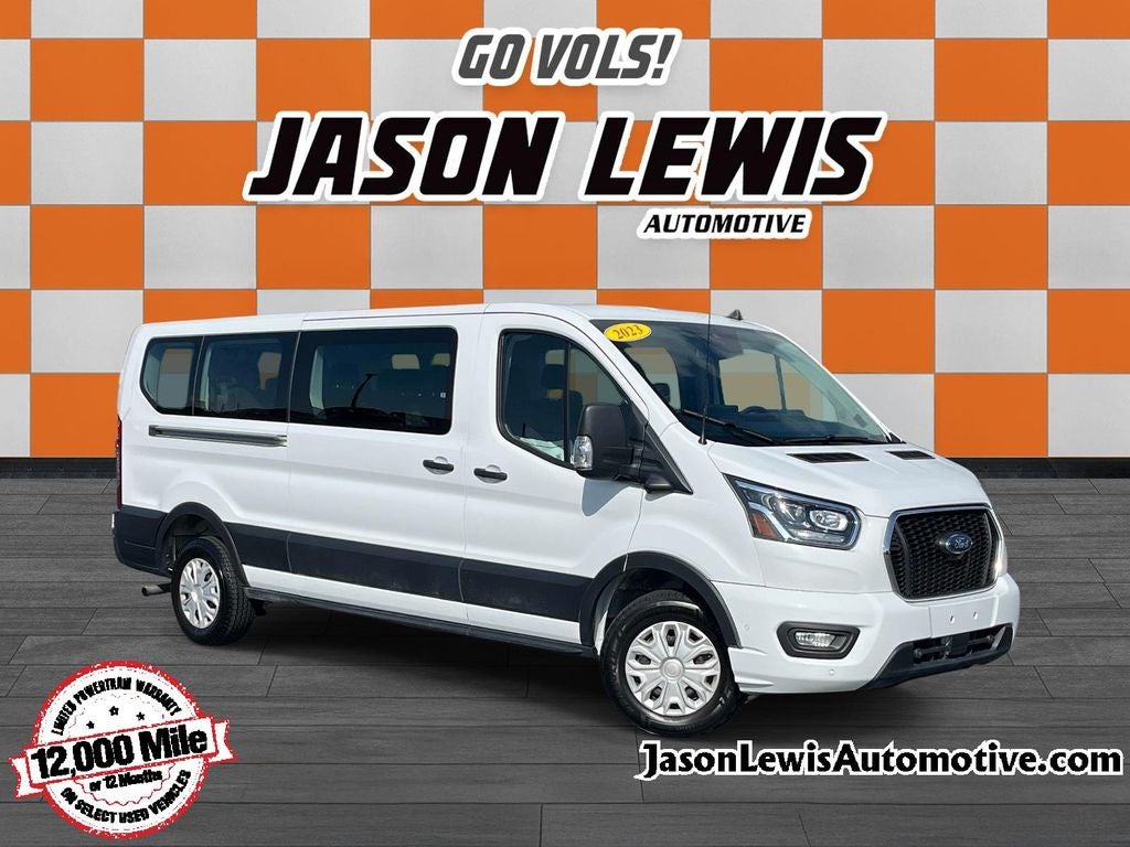 2023 Ford Transit-350 XLT in Oxford White — front three-quarter view