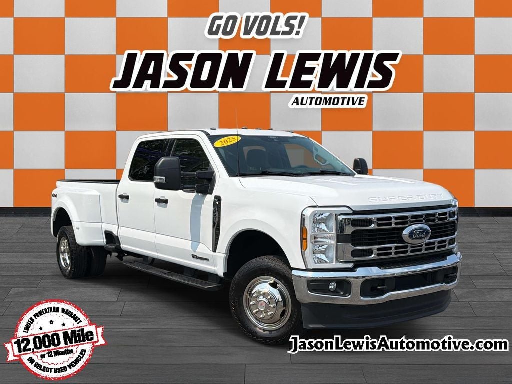 2025 Ford F-350SD XLT in Oxford White — front three-quarter view