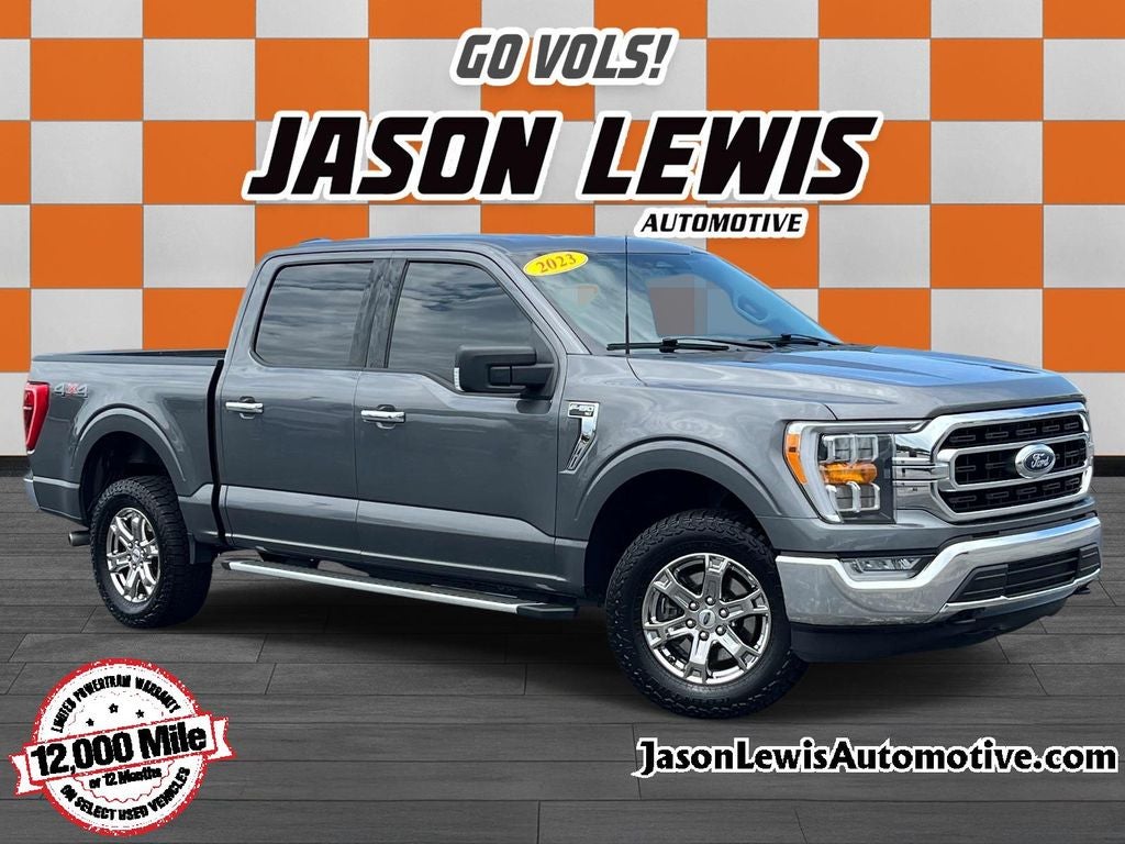 2023 Ford F-150 XLT in Gray Metallic — front three-quarter view
