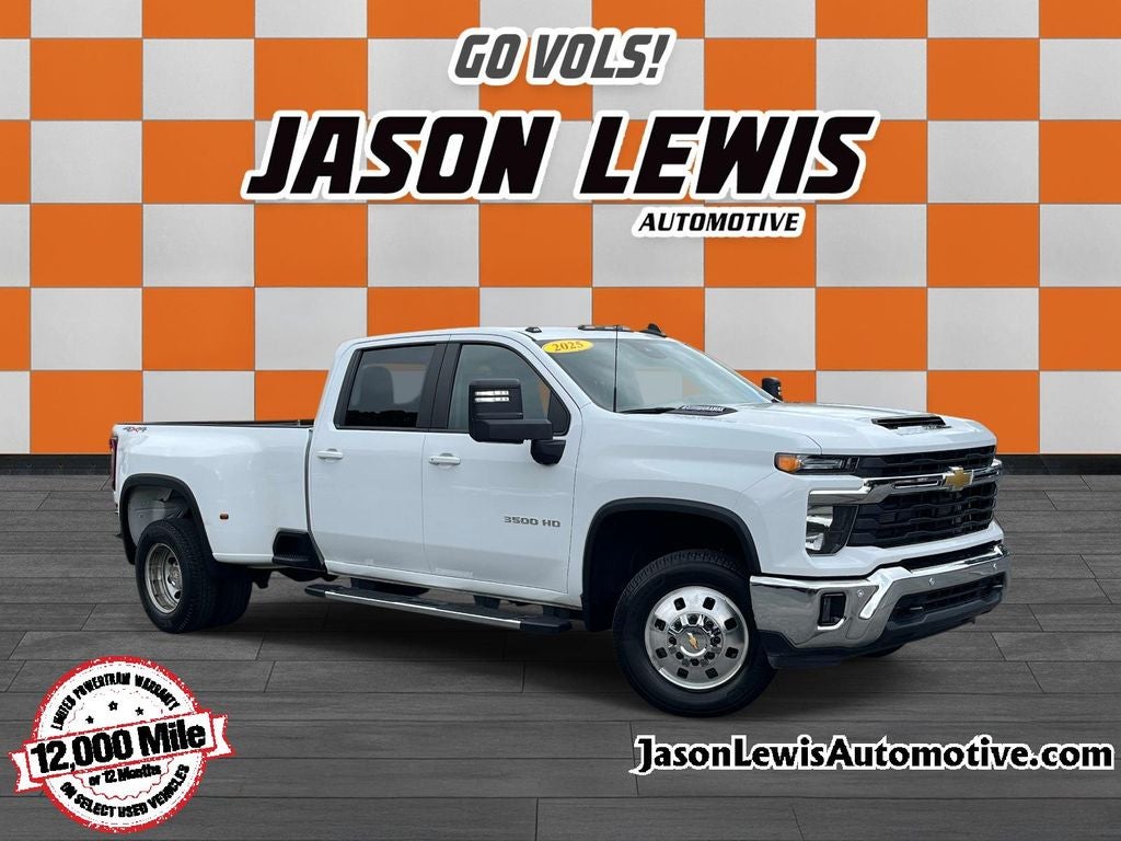 2025 Chevrolet Silverado 3500HD LT in Summit White — front three-quarter view