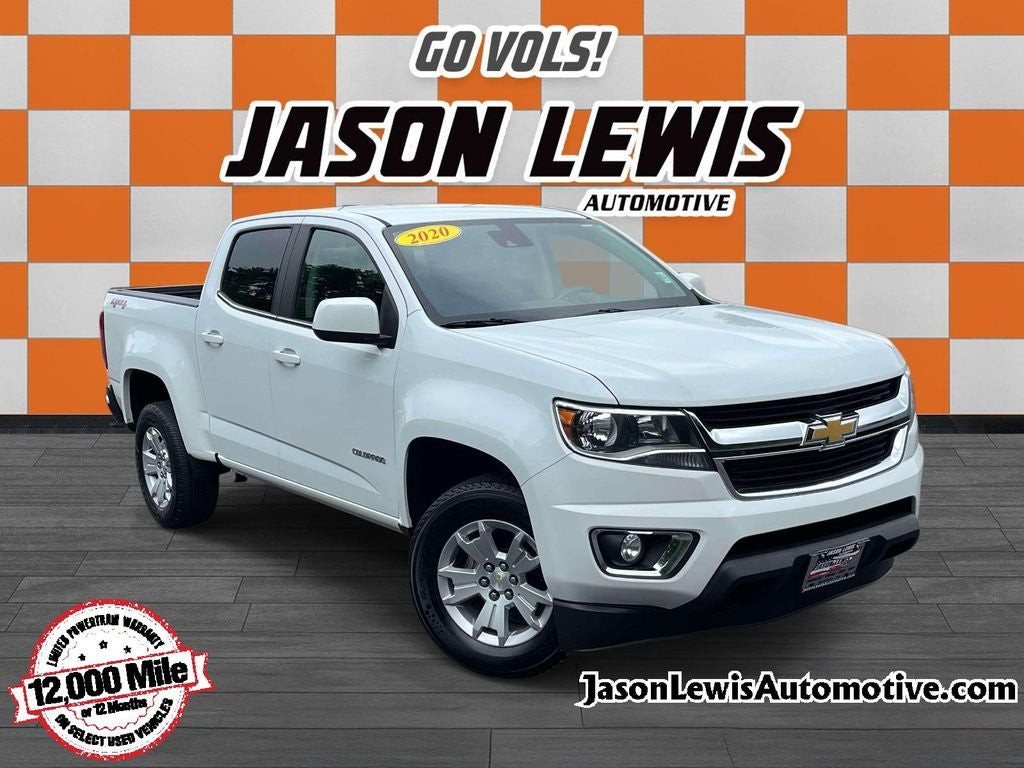 2020 Chevrolet Colorado LT in Summit White — front three-quarter view