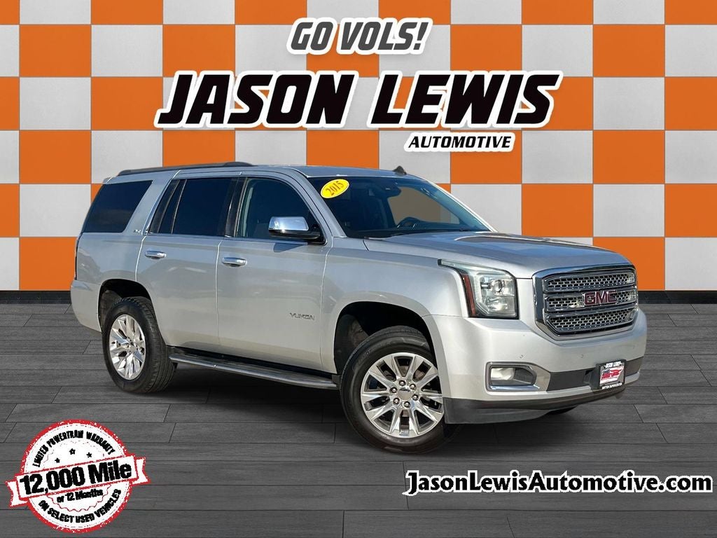 2015 GMC Yukon SLT in Quicksilver Metallic — front three-quarter view
