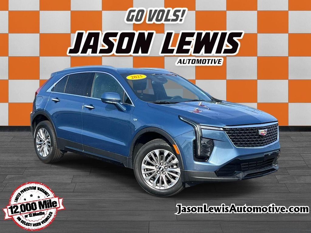 2025 Cadillac XT4 Premium Luxury in Deep Sea Metallic — front three-quarter view