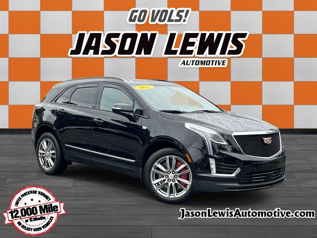 2025 Cadillac XT5 Sport in Black Metallic — front three-quarter view