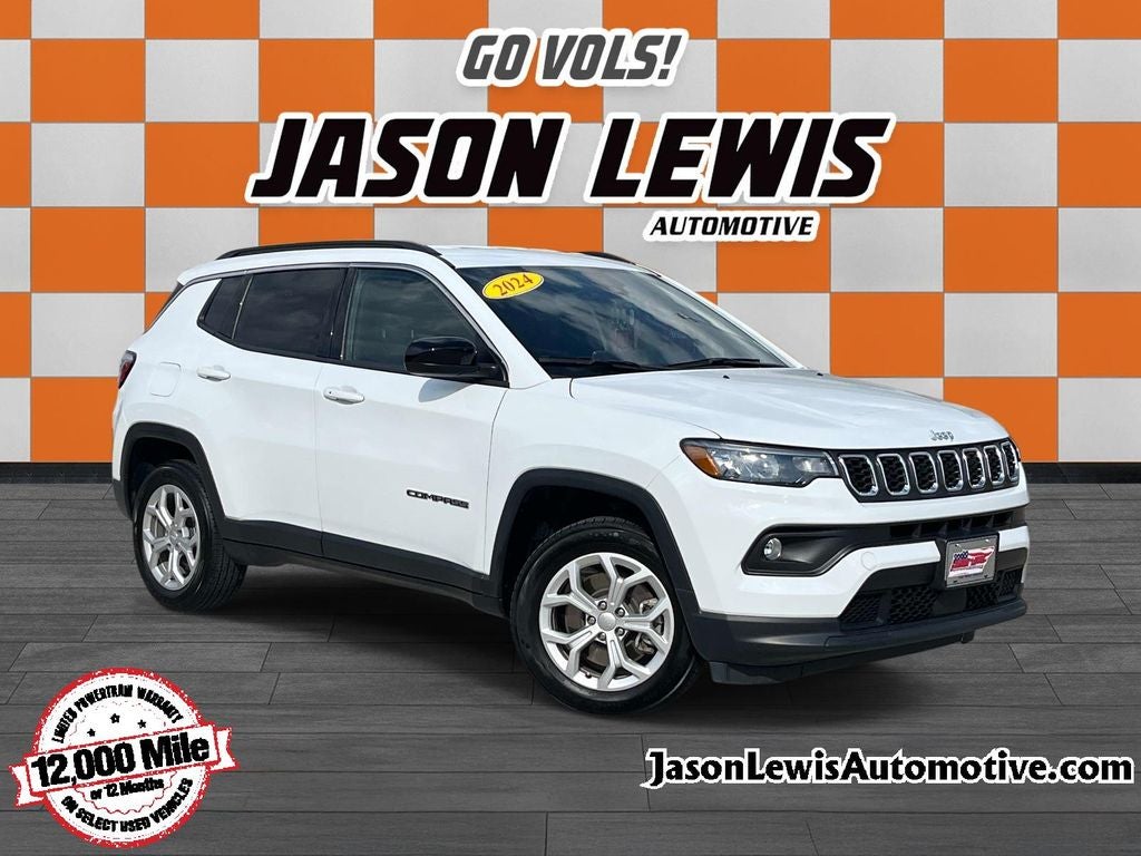 2024 Jeep Compass Latitude in Bright White Clearcoat — front three-quarter view