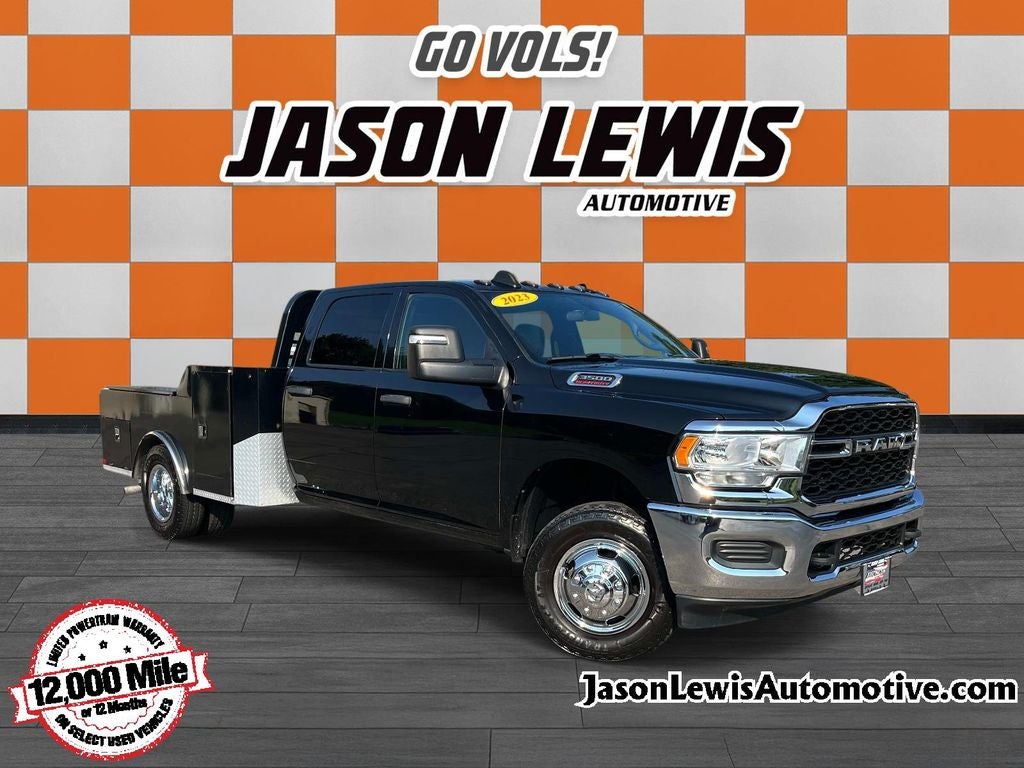 2023 RAM 3500 Tradesman in Diamond Black — front three-quarter view