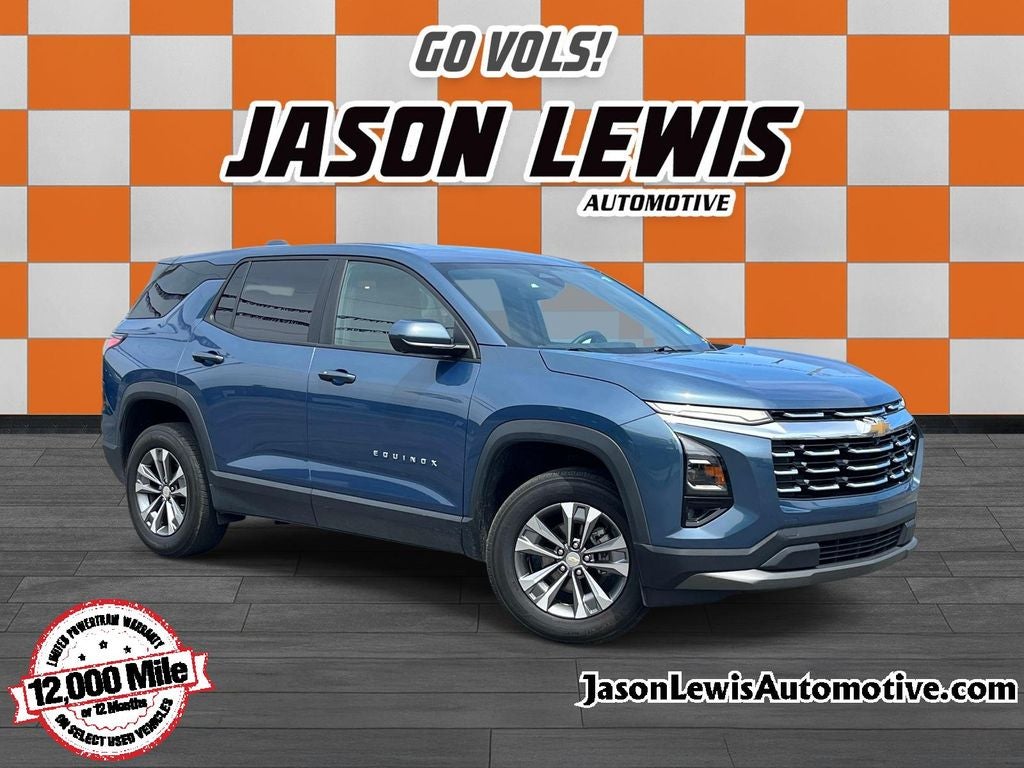 2025 Chevrolet Equinox LT in Lakeshore Blue — front three-quarter view
