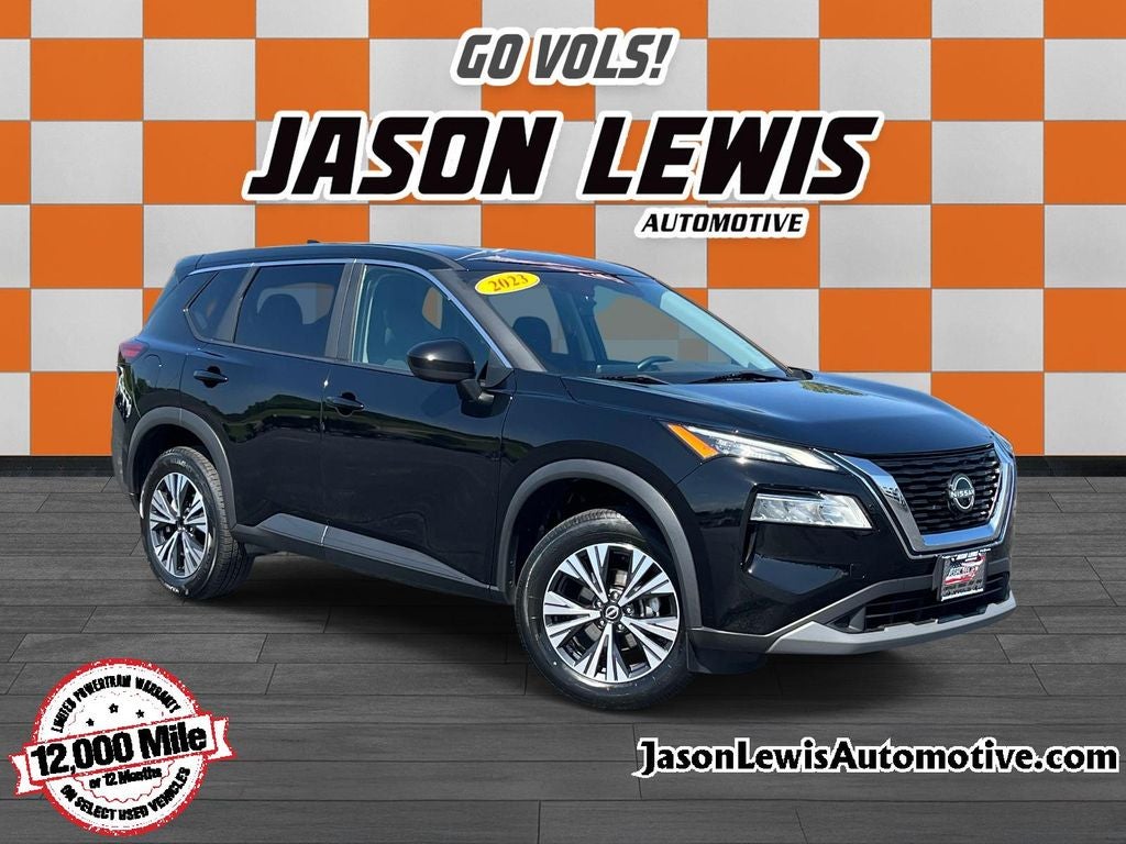 2023 Nissan Rogue SV in Super Black — front three-quarter view