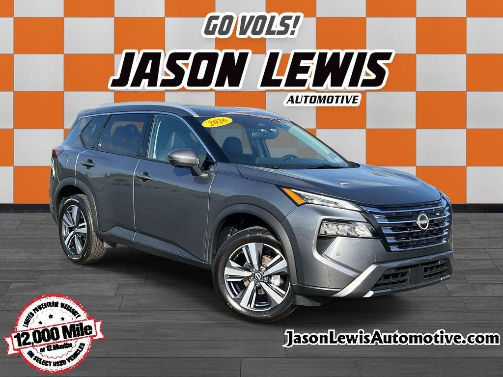 2026 Nissan Rogue SL in Gun Metallic — front three-quarter view