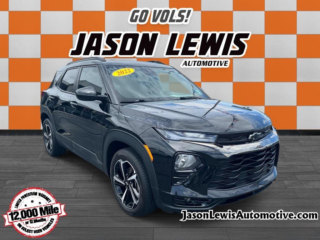 2022 Chevrolet TrailBlazer RS in Black Metallic — front three-quarter view
