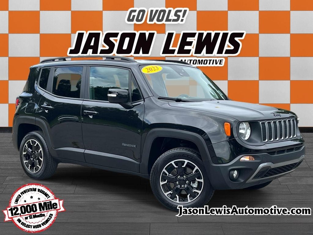 2023 Jeep Renegade Latitude in Black Clearcoat — front three-quarter view